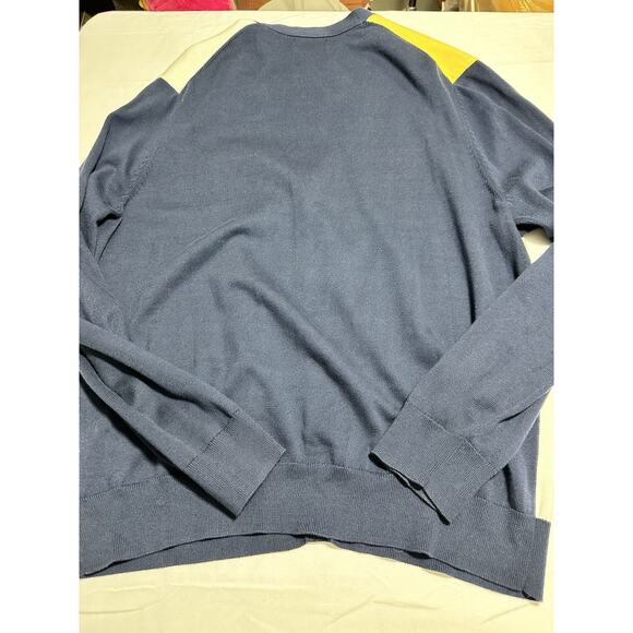 Brooks Brothers Cardigan Sweater Blue Colorblock Patchwork Preppy Grandpa XL - Picture 8 of 8